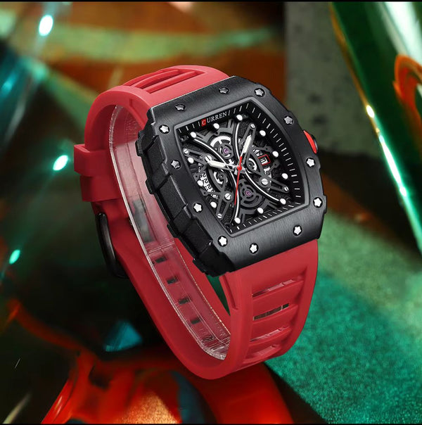 RELOJ CURREN GOMA ROJO M-8442-2