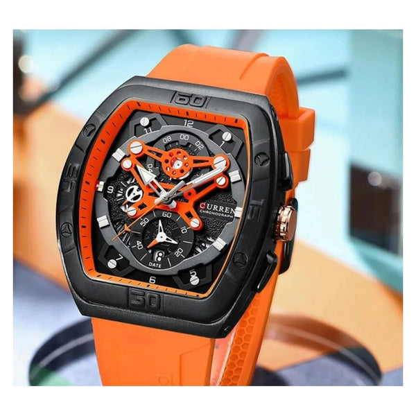 RELOJ CURREN GOMA NARANJA M-8443-5