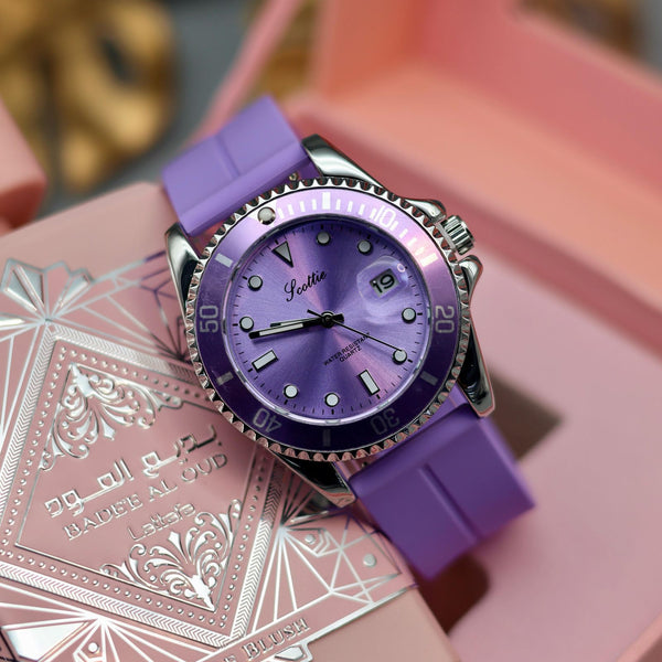 RELOJ SCOTTIE GOMA MORADO