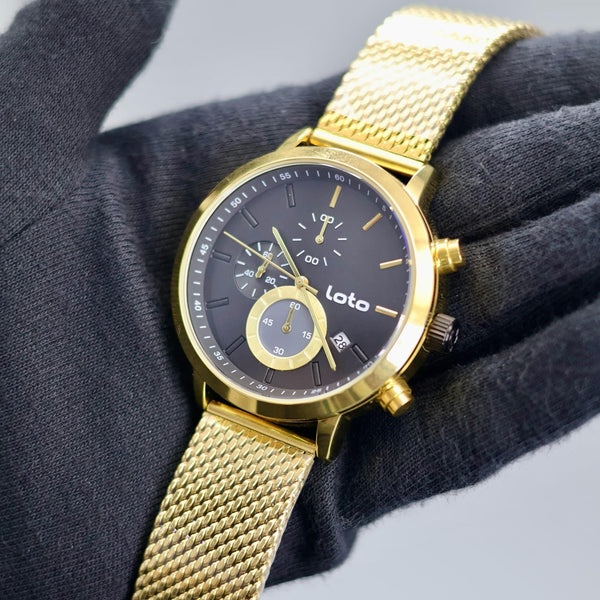 RELOJ LOTO METALICO DORADO REF. LT-2420